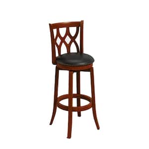 Cathedral 29 in. Cherry Swivel Cushioned Bar Stool
