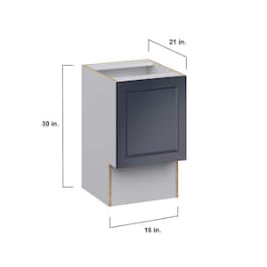 Devon Painted Blue Recessed Assembled 18 in. W x 30 in. H x 21 in. D Accessible ADA Vanity Base Kitchen Cabinet