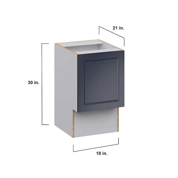 J COLLECTION Devon Painted Blue Recessed Assembled 24 in. W x 30 in. H x 21 in. D Accessible ADA Vanity Base Kitchen Cabinet