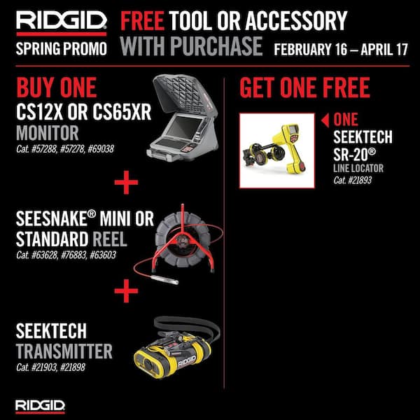 SeeSnake Mini Pro Sewer Camera Inspection Reel w/CS12x 12 in. Monitor and SeekTech ST-305 5-Watt Line Transmitter Bundle