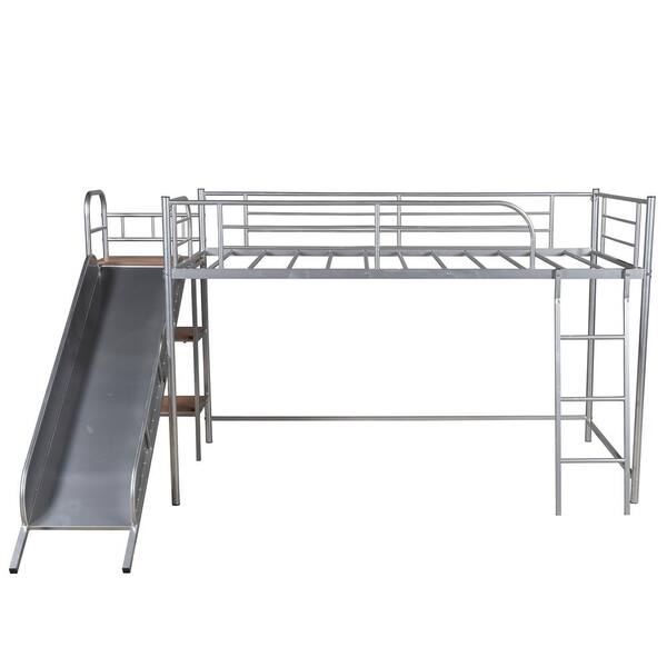 Silver Multifunctional Design Twin Low, Dhp Junior Twin Metal Loft Bed With Slide Instructions