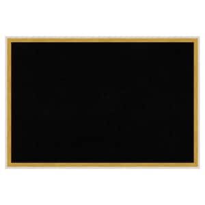 Paige White Gold Wood Framed Black Corkboard 25 in. x 17 in. Bulletin Board Memo Board