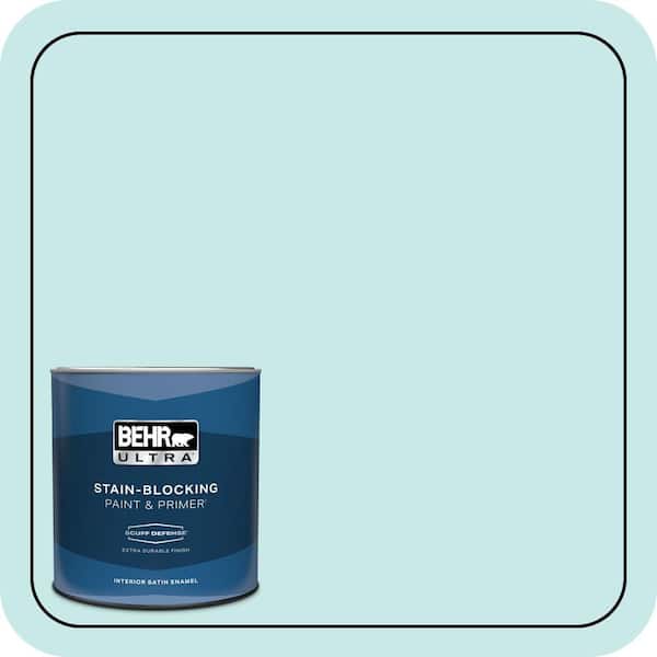 BEHR ULTRA 1 qt. #M460-1 Tahitian Sky Extra Durable Satin Enamel Interior Paint & Primer