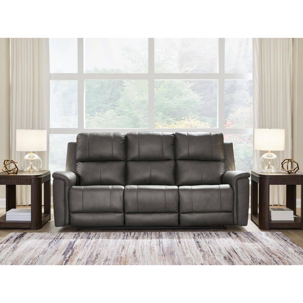 Signature DESIGN BY ASHLEY Burnley 85 in. Pillow Top Arm Leather