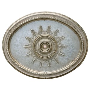79 in. x 4 in. x 63 in. Champagne Large Oval Chandelier Polysterene Ceiling Medallion Moulding