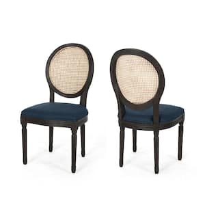 Govan Navy Blue Fabric Upholstered Dining Chair (Set of 2)