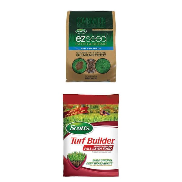 EZ Seed Patch and Repair 20 lbs with Mulch and Turf Builder WinterGuard Fall Fertilizer 10 lbs Combo