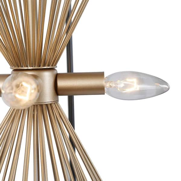 Zevni Connty Modern 4-Light Black Chandelier Light, Gold