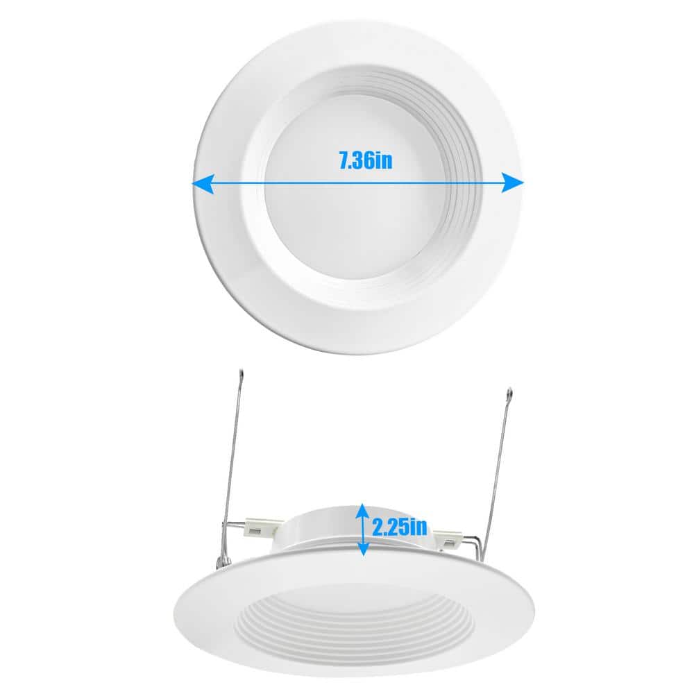 White 6-Inch Selectable LED Baffle Round Downlight Pack