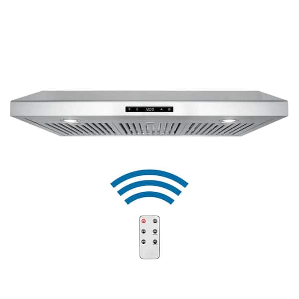 Cosmo 36 in. 500 CFM Ducted Under Cabinet Range Hood with Digital Touch Display and LED Lights in Stainless Steel