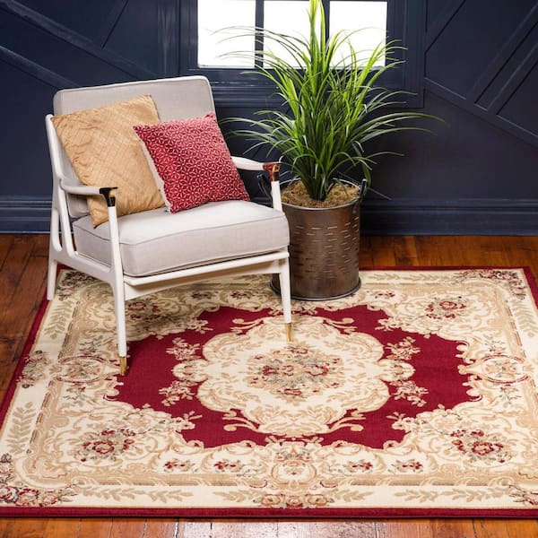 Versailles Leon Red 8' 0 x 8' 0 Square Rug
