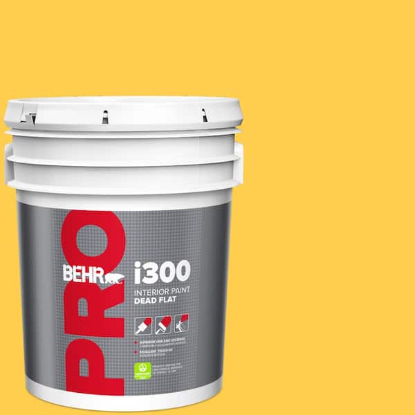 BEHR PRO 5 gal. #340B-6 Pineapple Soda Dead Flat Interior Paint