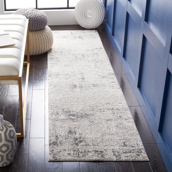 Princeton 2 ft. x 10 ft. Ivory/Gray Marble High-Low Runner Rug