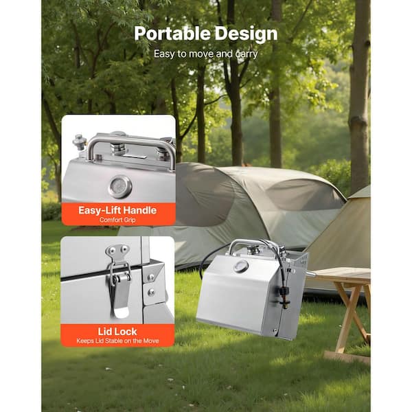 SKYSHALO Tabletop Gas Grill, 2-Burner Portable Propane and Natural
