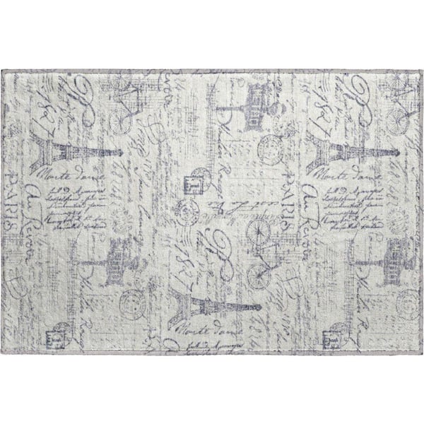Mayfield Premium Machine Washable Abstract AMF2209 Ivory 2 ft. x 3 ft. Accent Rug