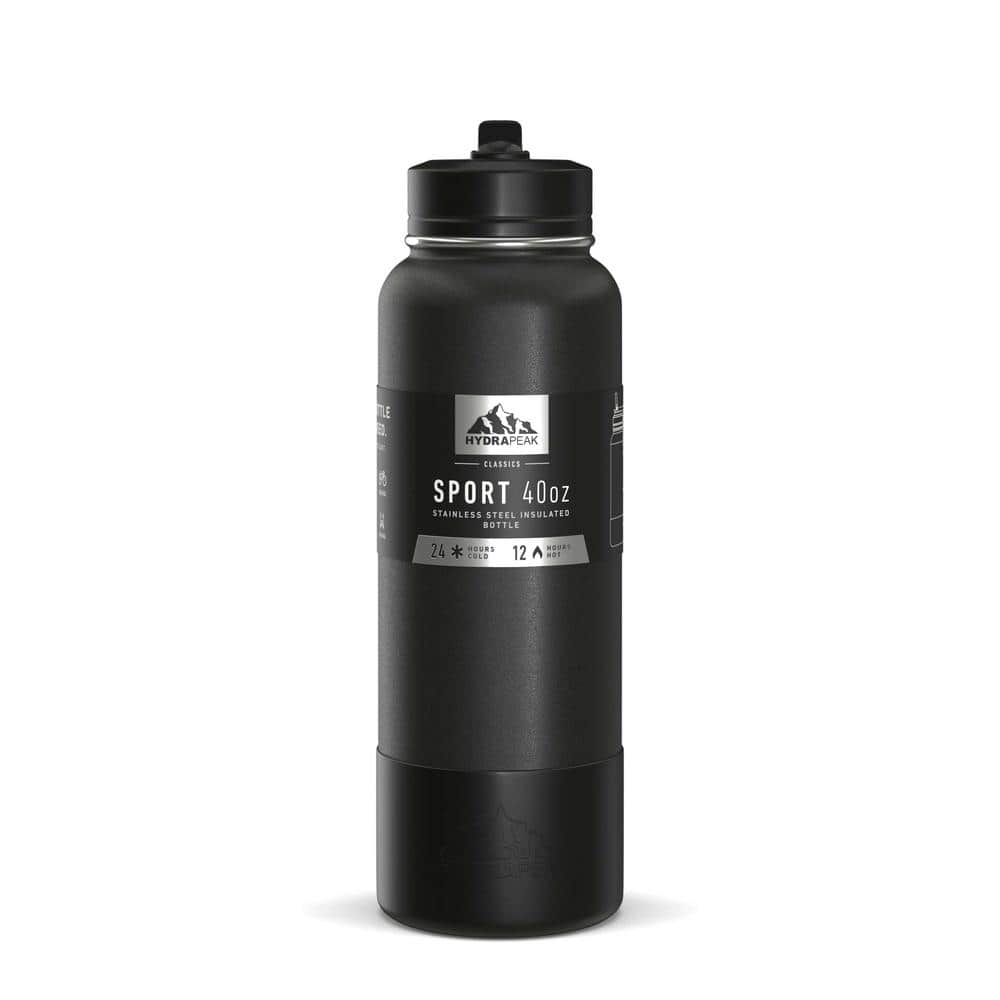 HYDRAPEAK Sport Boot 40 oz. Black Triple Insulated Stainless Steel