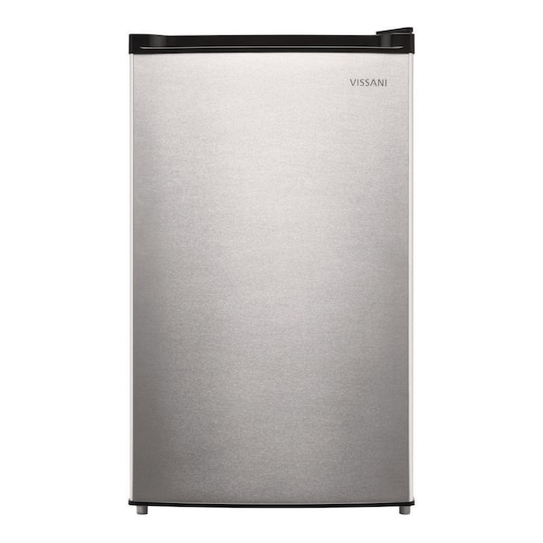 4.4 cu. ft. Mini Refrigerator in Stainless Look with 7-Door Racks, Glass Shelves, and Energy Efficiency