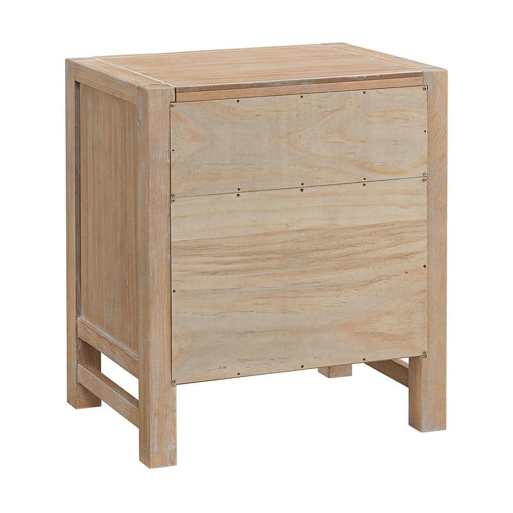 Arden Light Driftwood Solid Pine 2-Drawer Nightstand
