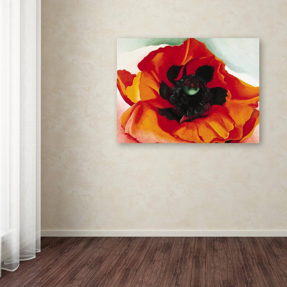Georgia O'Keeffe Red and Orange Poppy Canvas Art 24" x 32"