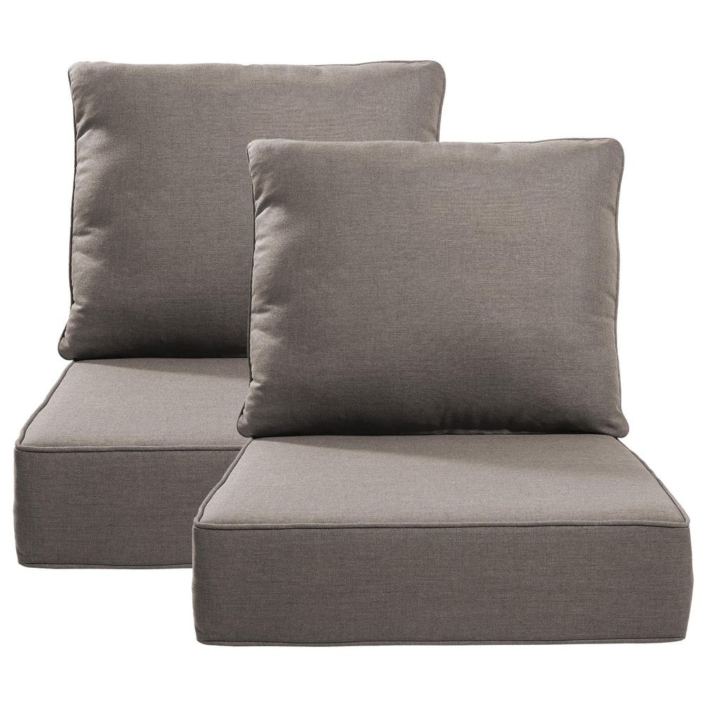 24 in., x 24 in., x 6 in., 4-Piece Repacement Deep Seating Olefin Outdoor Lounge Chair Cushion in Gray price history on PriceWatchPro