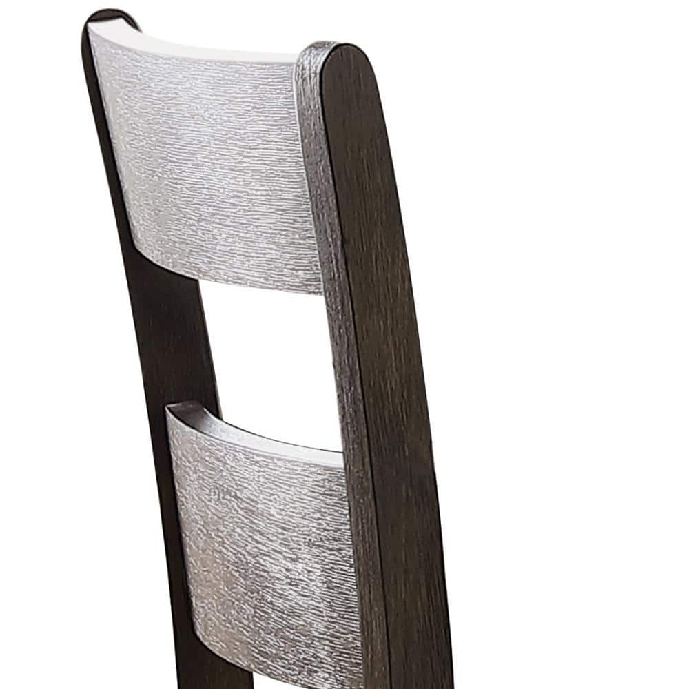 Distressed Walnut High Ladderback Wood Side Chair