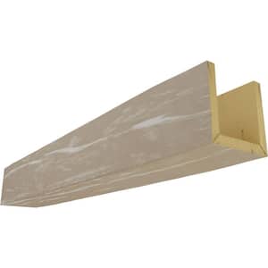 12 in. x 6 in. x 24 ft. 3-Sided (U-Beam) Riverwood White Washed Faux Wood Ceiling Beam