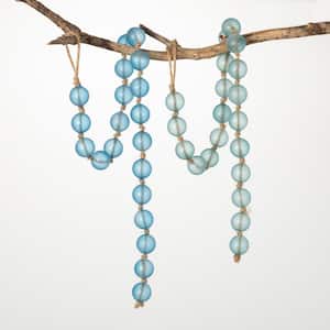 32.5 in. Blue And Green Beaded Garland - Set of 2