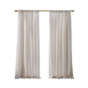 Suvi Natural Polyester 52 in. W x 84 in. L Rod Pocket Light Filtering Curtain (Set of 2)