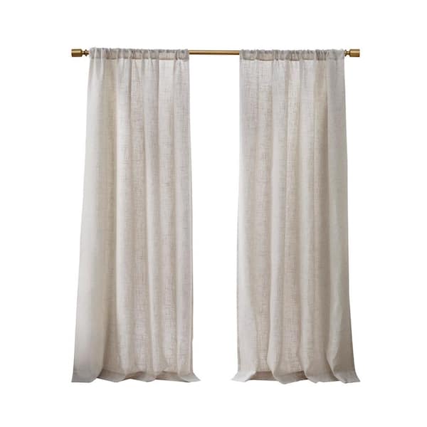 Madison Park Suvi Natural Polyester 52 in. W x 84 in. L Rod Pocket Light Filtering Curtain (Set of 2)
