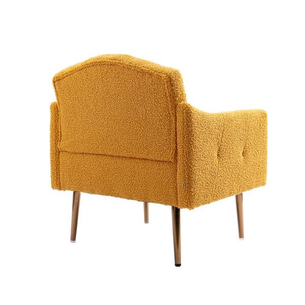 high back mustard chair