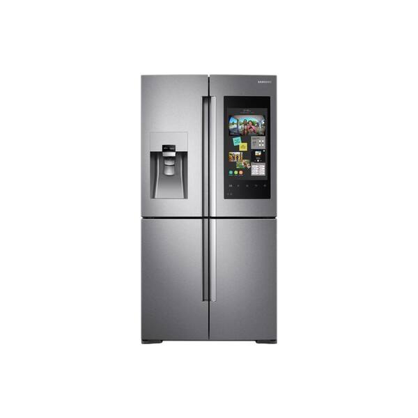 Samsung 22 cu. ft. Family Hub 4-Door Flex French Door Smart  Refrigerator in Stainless Steel, Counter Depth