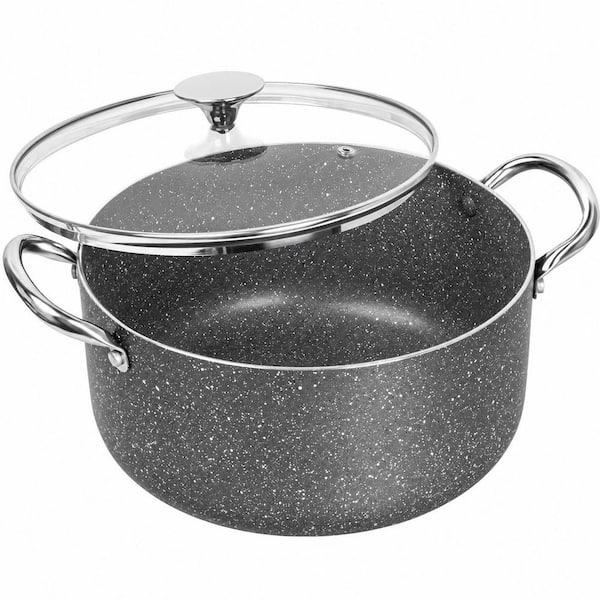 5 Quart Nonstick Stock Pot with Lid and Stainless Steel Handle, Induction and Oven Safe Soup Pot for Cooking