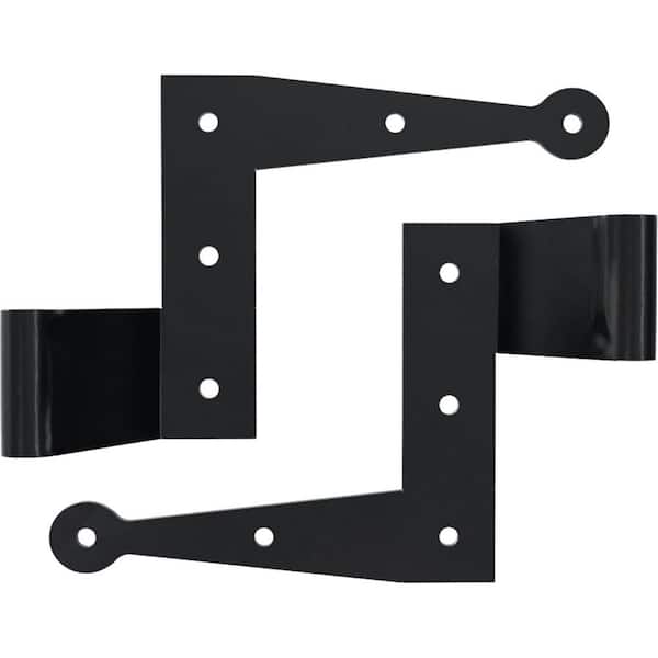 SteelTek L-Hinge with 1-1/2-in Offset (Sold as Pair), 304 Stainless Steel, Powder Coated Black