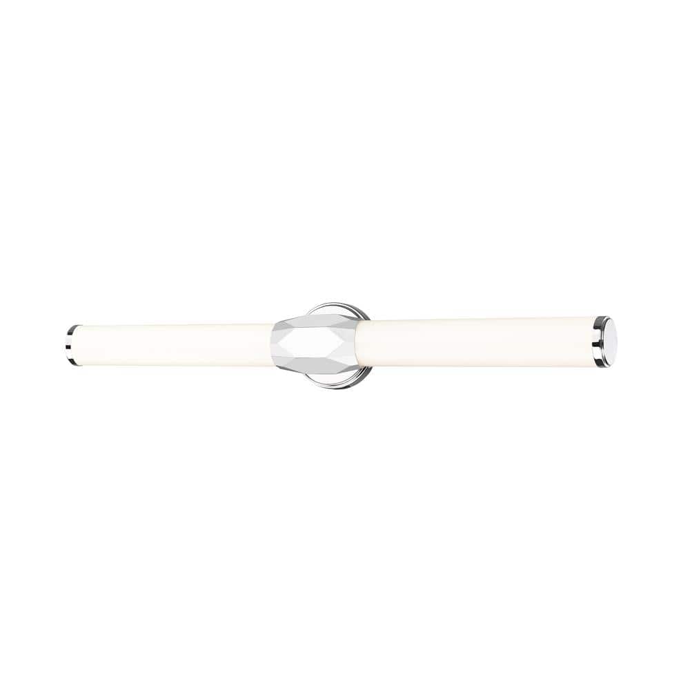 Cooper 32 in. 2-Light Chrome Integrated LED Vanity Light with Frosted Plast