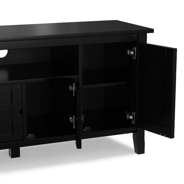 Simpli Home Warm Shaker Solid Wood 72 in. Wide Transitional TV