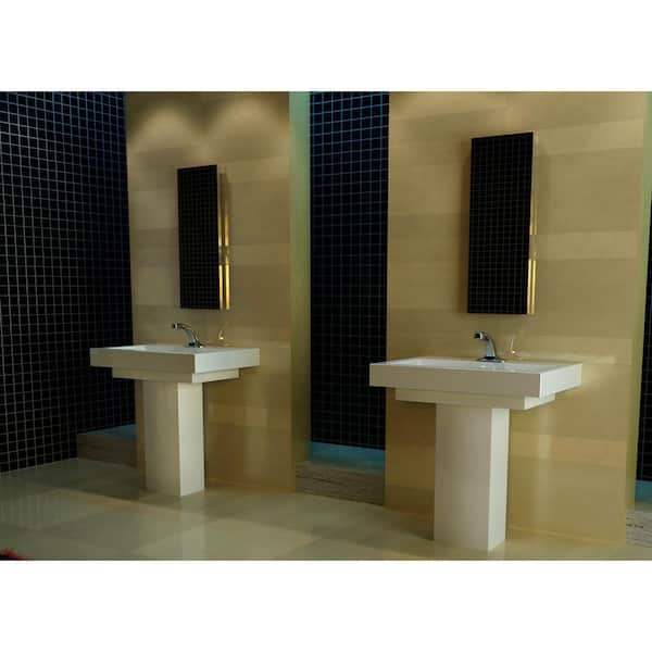AquaSense Center-Set Sensor Faucet with 0.5 GPM Aerator and 4 in. Deck-Mount Spout, Chrome
