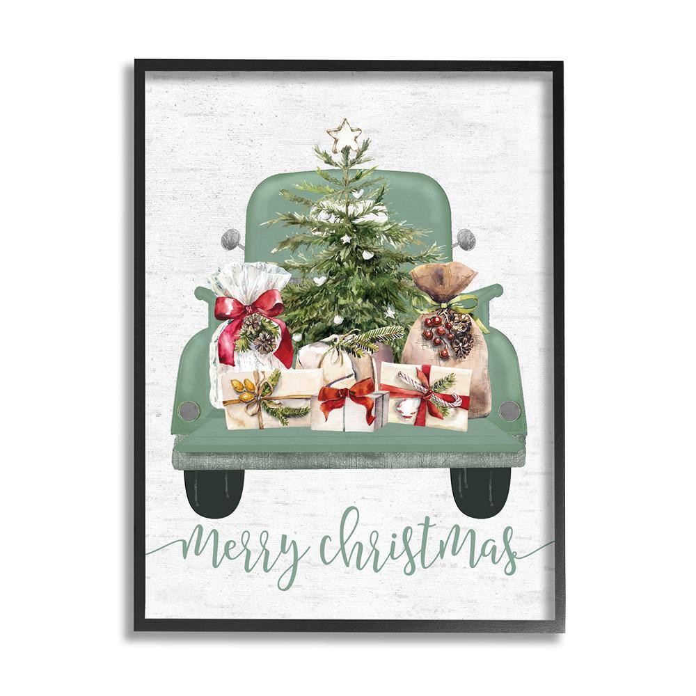Merry Christmas Truck by Lettered and Lined 1-Piece Framed Graphic Print Travel Poster Art Print 30 in. x 24 in. price history on PriceWatchPro