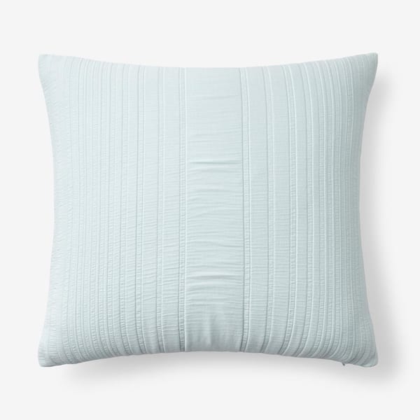 The Company Store Matera Stripe Sky Blue 20 in. x 20 in. Throw Pillow Cover