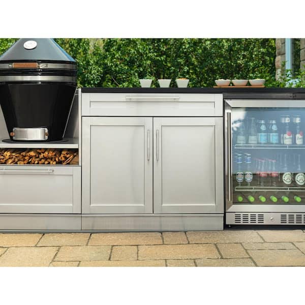 Outdoor Kitchen 96 W x 24 D Stainless Steel 4-Piece Modular Cabinet Set