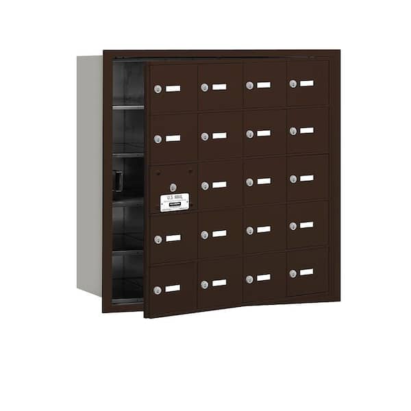 Salsbury Industries Bronze USPS Access Front Loading 4B Plus Horizontal Mailbox with 20A Doors (19 Usable)