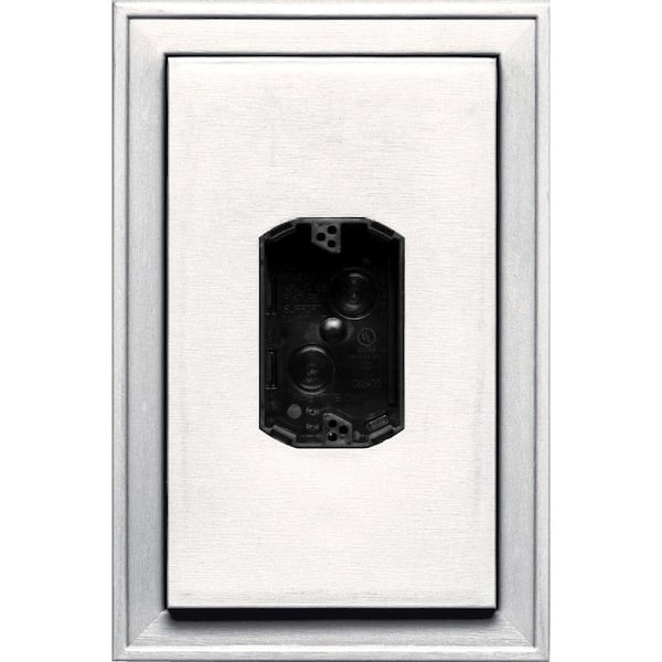 Builders Edge 8.125 in. x 12 in. #117 Bright White Jumbo Electrical Mounting Block Centered