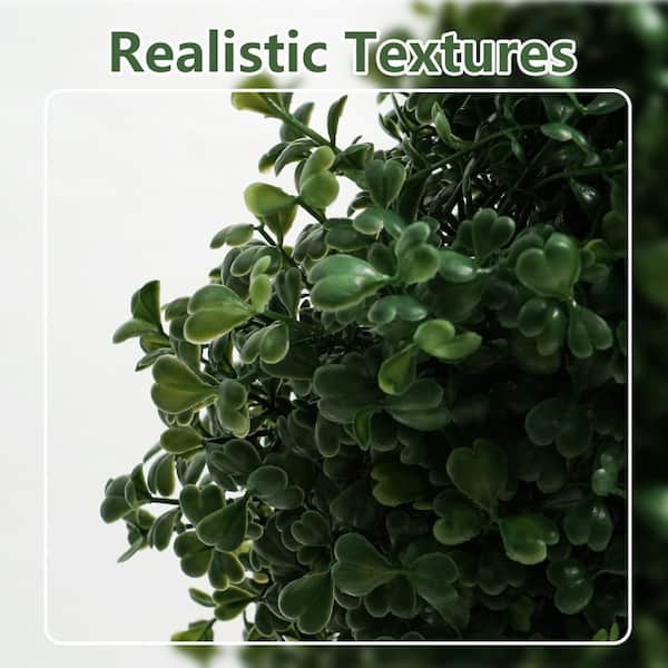 Vitalismo 2ft. Artificial Boxwood Spiral Topiary Trees w/Black