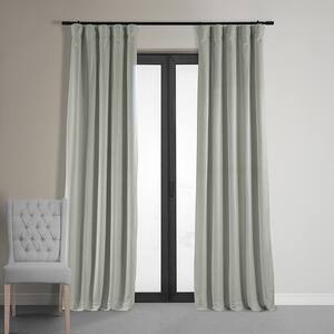 Reflection Grey Velvet Rod Pocket Blackout Curtain - 50 in. W x 120 in. L (1 Panel)