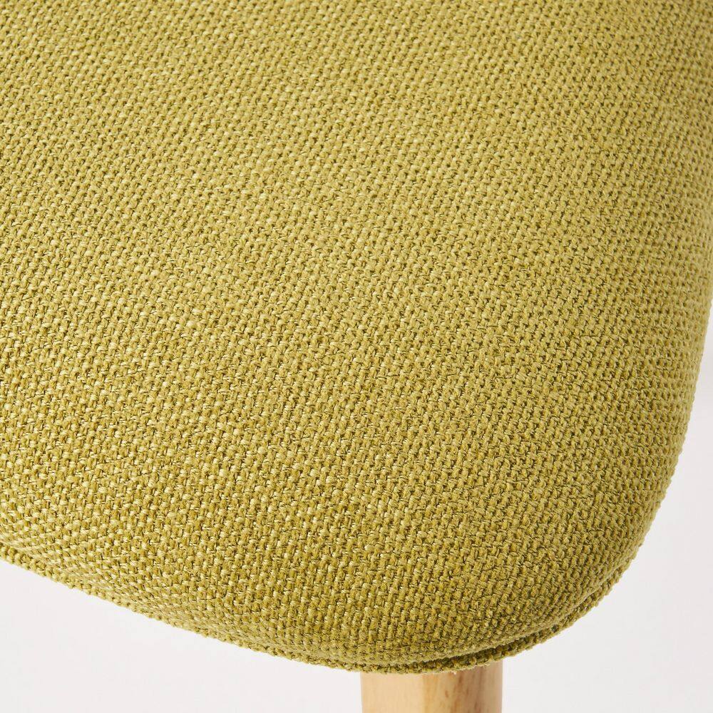 Green Tea Upholstered Mid-Century Modern Side Chairs with Oak Frame, Set of 2