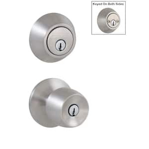 Brandywine Stainless Steel Entry Knob and Double Cylinder Deadbolt Combo Pack