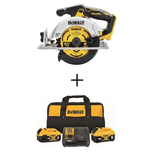 20-Volt MAX Cordless Brushless 6-1/2 in. Circular Saw with (1) 20-Volt Battery 6.0Ah, (1) Battery 4.0Ah & Charger