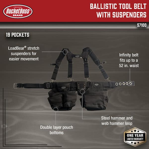 BUCKET BOSS 34 in. Ballistic Suspension Tool Belt Rig 57100 - The Home