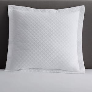VERA WANG Solid Textured Pleats White Cotton European Sham Set  USHSGY1225794 - The Home Depot