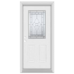 32 in. x 80 in. Traditional Right-Hand Patina Finished Fiberglass Oak Woodgrain Prehung Front Door