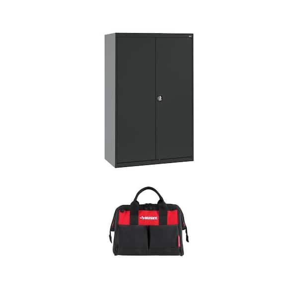 Elite Series 46 in. x 72 in. x 24 in. Steel Garage Cabinet and 12 in. 4 Pocket Zippered Tool Bag Combo